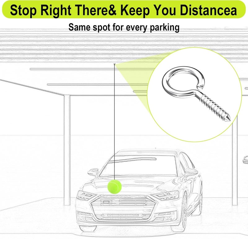 BFXM Garage Tennis Ball Parking Aid, Parking Guide System for Garage Accessories, Stop Indicator, Parking Assist Ball, Aid-Parking Kit, Garage Car Stopper, Pack of 2 - Image 4